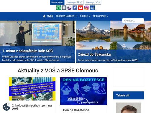 oficiální web vyšší odborné školy a střední průmyslové školy elektrotechnické v olomouci