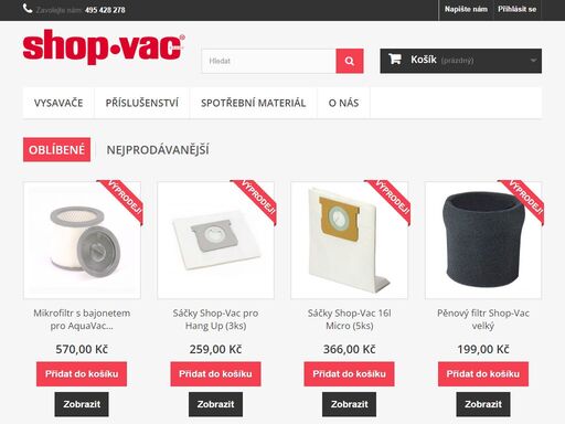 vysavač,shop-vac,aqua-vac,pytlik,sáček,filtr,hadice prodej vysavačů a příslušenství shop-vac a aqua-vac.