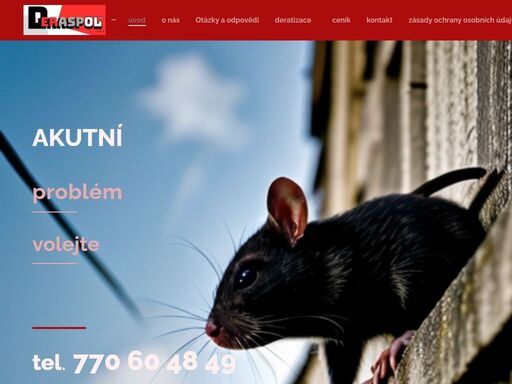 deraspol s.r.o. - odborníci na deratizaci, dezinsekci a dezinfekci v olomouci a okolí. zbavíme vás hlodavců, hmyzu a dalších škůdců rychle a efektivně.