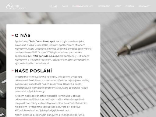 clerk consultant - účetnictví pro právnické a fyzické osoby, výkazy pro fú, daňová přiznání a poradenství, personální a mzdová agenda.