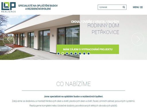 lop realizace - dodávka plastových oken a dveří, hliníkových oken a dveří, prosklených fasád, zimních zahrad, aj.