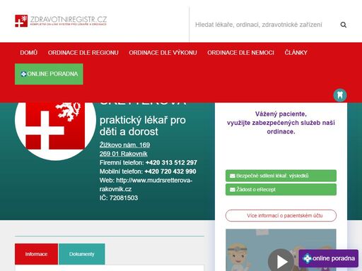 doktor, lékař, lékařská pohotovost, praktický lékař pro děti a dorost, chirurgie, orl, ordinace