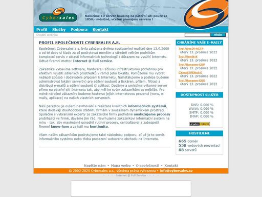 konzultace v oblasti informačních systémů a specializovaných databází. komplexní řešení připojení středně velkých firem na internet, včetně hardware, výroby webové prezentace a web/server hostingu. následná správa a e-marketing.