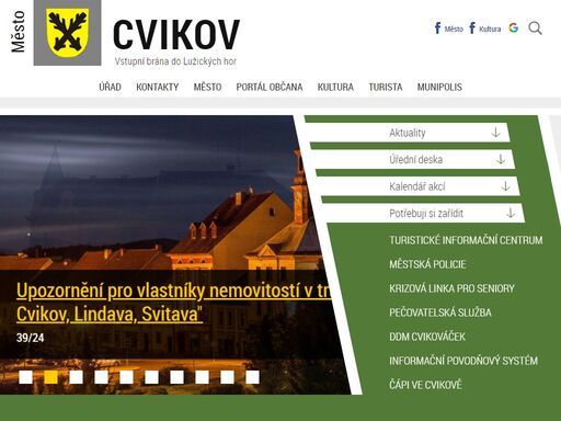 oficiální web města cvikov, úřední deska, aktuality, kultura, akce