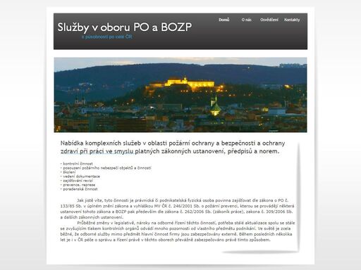 služby v oblasti po a bozp - požární ochrana a bezpečnost a ochrana zdraví při práci