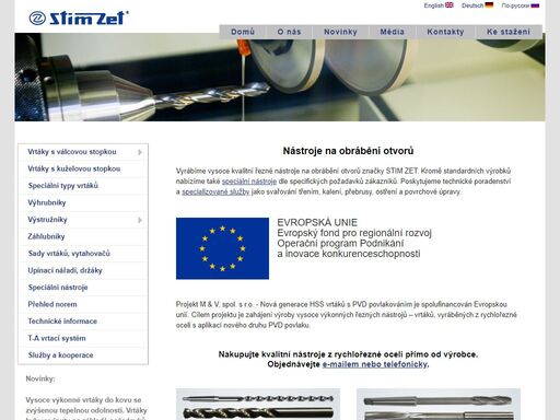 výrobce vrtáků, záhlubníků, výhrubníků, výstružníků a nástrojů na opracování otvorů