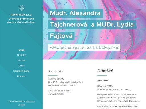 dne 26.5. z důvodu řádné dovolené odpadá odpolední ordinace.