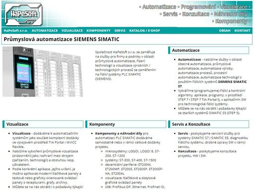 siemens, simatic, tia, průmyslová automatizace, automatizace, vizualizace, hmi, scada, programování, servis, opravy, náhradní díly, obchod
