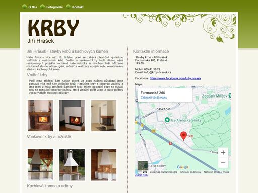 jiří hrášek - stavby krbů, venkovních rožnišť a kachlových kamen.