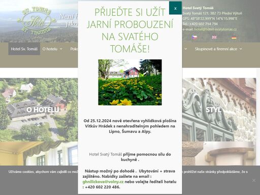 romantický hotel svatý tomáš na šumavě – wellness hotel s vnitřním bazénem na šumavě na samotě nedaleko lipna. v hotelu luxusní ubytování, romantická příroda šumavy, lipno, wellness s bazénem. hotel na šumavě na samotě