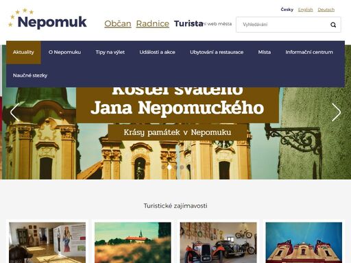 oficiální online prezentace města nepomuk, rodiště svatého jana nepomuckého a městského úřadu v nepomuku v plzeňském kraji, plzeň-jih.