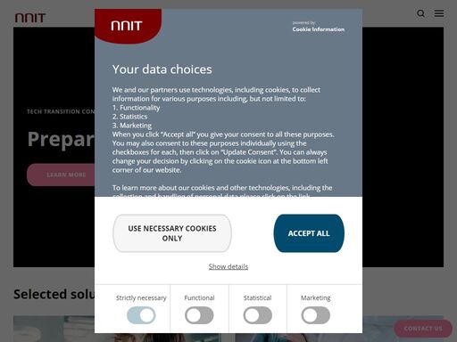 for 25 years, the nnit group has provided high-quality it solutions and services. we develop, implement and advise on high-quality it solutions. visit our site.