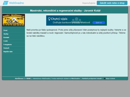 masérské, rekondiční a regenerační služby - j. kolář
