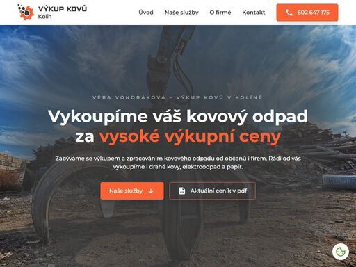 využijte výkup a zpracování kovového odpadu – vondráková věra. nabízíme vám vysoké výkupní ceny. najdete nás v kolíně.