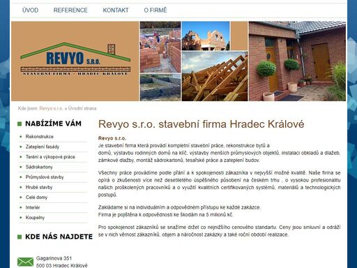 revyo s.r.o. - stavební firma revyo provádí všechny stavební práce.