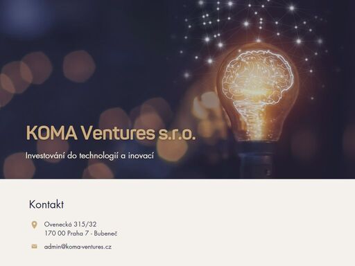 koma ventures s.r.o. - investování do technologií a inovací