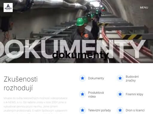 produkce videí - dokumenty, firemní spoty, budování značky, tv pořady