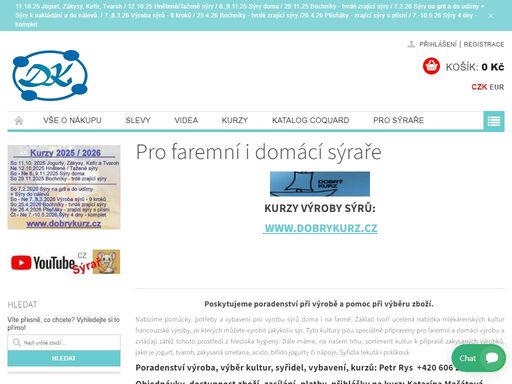 chcete vyrábět sýry doma? naše kultury a syřidla vám pomohou. vyberte si z nejširšího sortimentu a začněte svou sýrařskou cestu!