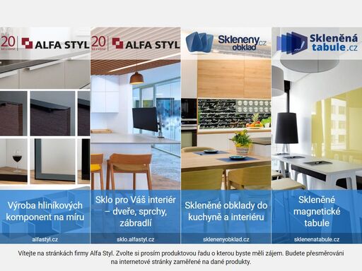 alfa styl se zabývá zakázkovou výrobou hliníkových rámečků, kuchyňských úchytek, kovových stolů a konstrukcí, posuvných dveří a skleněných obkladů do kuchyní