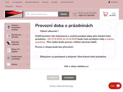 široká nabídka elektronických součástek a potřeb nejen pro radioamatéry