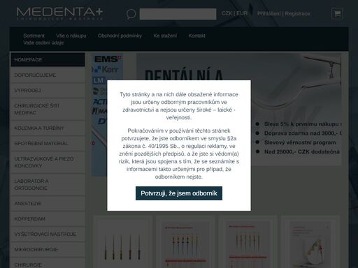 u nás nakoupíte vždy nejvýhodněji dentální, stomatologické, chirurgické, mikrochirurgické, stomatochirurgické nástroje, chirurgické šití a ostatní pomůcky pro zubní praxi 