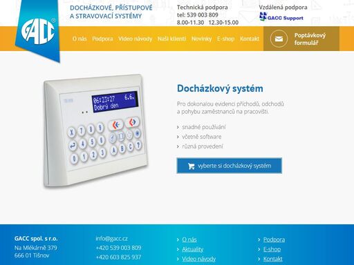 společnost gacc spol. s r. o. již 30 let vyrábí spolehlivé systémy evidence docházky zaměstnanců, přístupové systémy a stravovací systémy. kontaktujte nás!