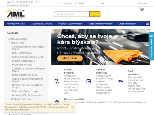 prodáváme originální příslušenství a autodoplňky pro všechny modely dacia a renault ? garance kvality a profi poradenství.