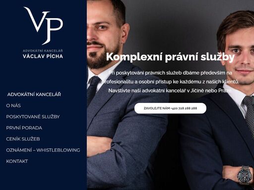 advokátní kancelář václava píchy sídlí v jičíně s pobočkou v praze. nabízíme komplexní právní služby s profesionálním a osobnim přístupem.