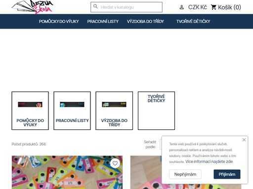 bezva škola nabízí širokou škálu výrobků na výzdobu tříd, pomůcek do výuky. specializovaný obchod a tvorba specializovaných produktů použitelných ve výuce