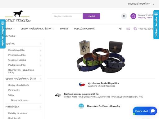 český výrobce vodítek, obojků, couraček, stopovaček a dalších produktů pro vás a vaše miláčky. v nabídce máme i opasky, brašny na mince, brašny pro řemeslníky.