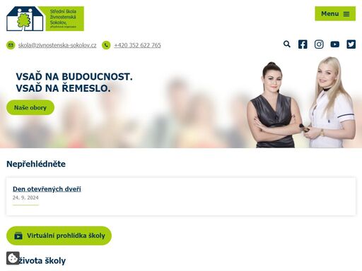 „vsaď na budoucnost. vsaď na řemeslo.“ - motto naší školy. nabízíme studium zakončené výučním listem nebo maturitou. prohlédněte si nabídku oborů.
