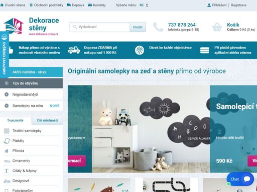 vyrábíme unikátní samolepky na zeď a stěnu včetně návrhů - můžete si je sami konfigurovat. stejně jako barvy a velikost - vyzkoušejte naše produkty.