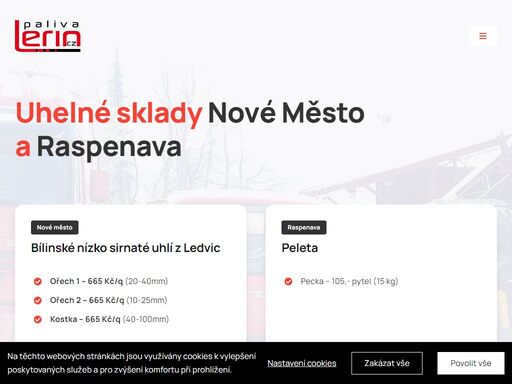 uhelné sklady nové město a raspenava. uhlí k dispozici - bílinské nízko sirnaté uhlí z ledvic, polské uhlí z bogatyni a pytlované uhlí 25 kg.
