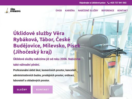 úklidové služby věra rybáková, tábor, české budějovice, milevsko, písek. profesionální úklid škol, komerčních prostor, kanceláří, administrativních budov, prodejních prostor, ordinací, laboratoří a skladových prostor.