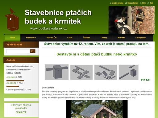 naše výrobky jsou určeny nejčastěji jako dárek pro děti, ale najdou své uplatnění i u dříve narozených. jsou prodávány po jednotlivých kusech, ale také ve větších sériích pro přírodovědné kroužky, ekodny atd. jejich zakoupením získáte náplň volného času, procvičíte si zručnost i trpělivost, uděláte něco pro přírodu, své zdraví i vaše okolí. nejde jen o výsledek, ale také o radost při jeho tvoření.