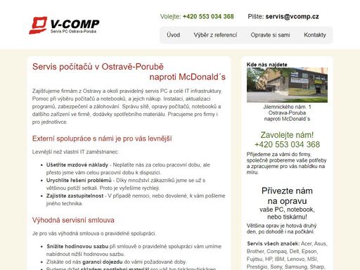 opravy a prodej počítačů, notebooků, tiskáren a správa it ve firmách z ostravy a okolí. servis pc v ostravě-porubě u mcdonald´s
