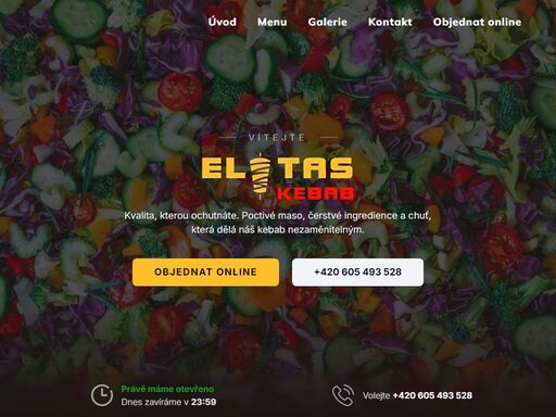 elitas kebab zajišťuje rozvoz jídel. rozvoz jídla si můžete objednat online nebo po telefonu.