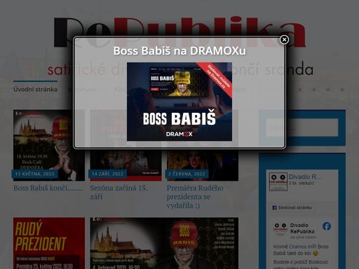 divadlo pražská kavárna republika sranda satira rádio divadlo taky pro pražskou kavárnu o věcech veřejných