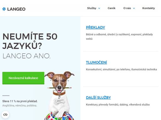 překladatelská agentura langeo poskytuje překlady, korektury a tlumočení 50 jazyků. naší specialitou jsou odborné překlady, vyzkoušejte nás.