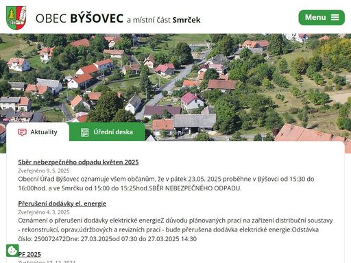 obec býšovec tvoří od 1. 1. 1991 dvě místní části, býšovec a smrček. býšovec je malá obec a leží 6 km jihovýchodně od bystřice nad pernštejnem v okrese žďár nad sázavou k kraji vysočina.