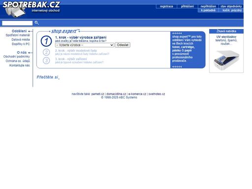 spotrebak.cz - spotřební materiál pro kancelářskou techniku on-line na internetu