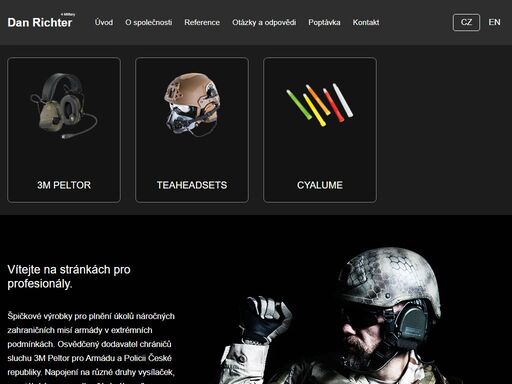 špičkové výrobky pro plnění úkolů náročných zahraničních misí armády v extrémních podmínkách.