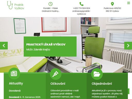 praktický lékař vyškov - mudr. zdeněk krejča. komplexní péče v oboru všeobecné praktické lékařství.