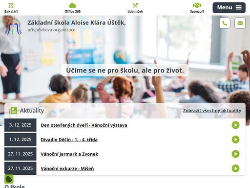 naše škola je škola rodinného typu otevřená pro všechny žáky, rodiče i veřejnost. poskytuje žákům od 1. do 9. ročníku všeobecné základní vzdělání podle školního vzdělávacího programu filip – mít všech pět pohromadě.