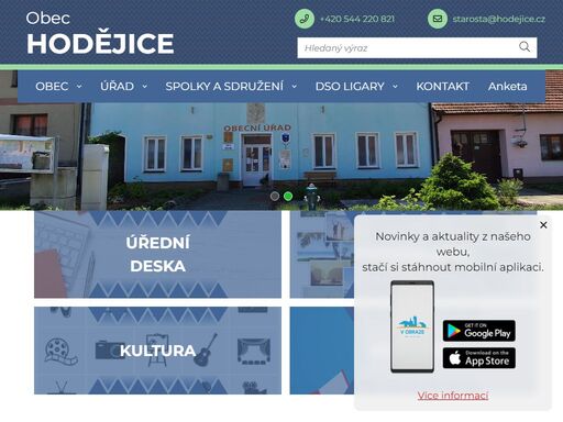 oficiální stránky obce hodějice