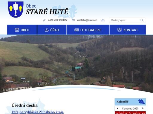 oficiální stránky obce staré hutě