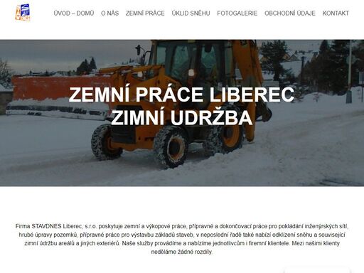 provádíme zemní a výkopové práce, zimní úklid sněhu v regionu liberec