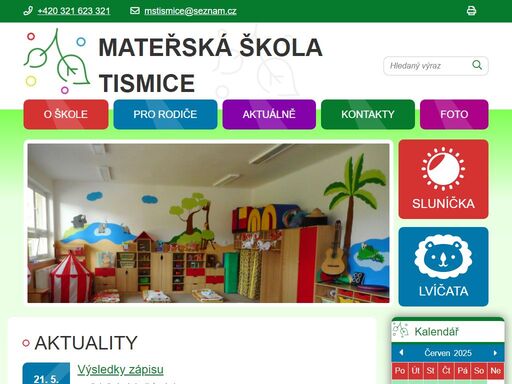 oficiální stránky mateřské školy tismice