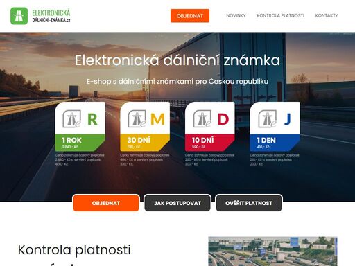 bezpečná a rychlá registrace dálniční známky.