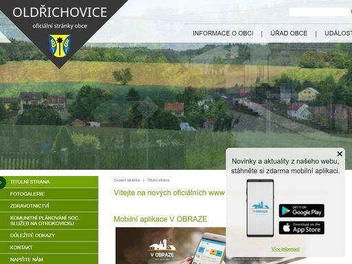 oficiální stránky obce oldřichovice